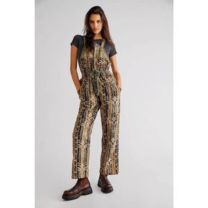 Free People Hold On Corduroy Relaxed Overalls Jumpsuit Women's Size Large